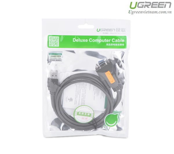Cáp chuyển đổi USB to Com rs232 âm dài 1,5m  Ugreen 20201 cao cấp