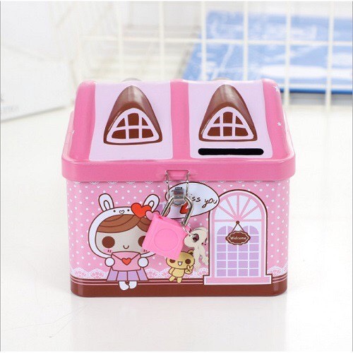 Két sắt mini hình ngôi nhà cho bé