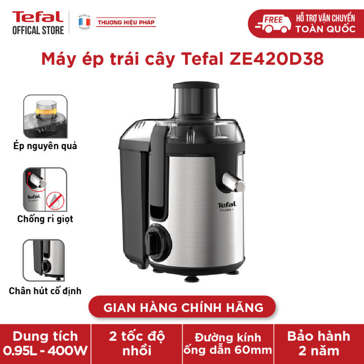 Máy ép trái cây Tefal ZE420D38, ép mạnh và êm, hàng chính hãng bảo hành 2 năm