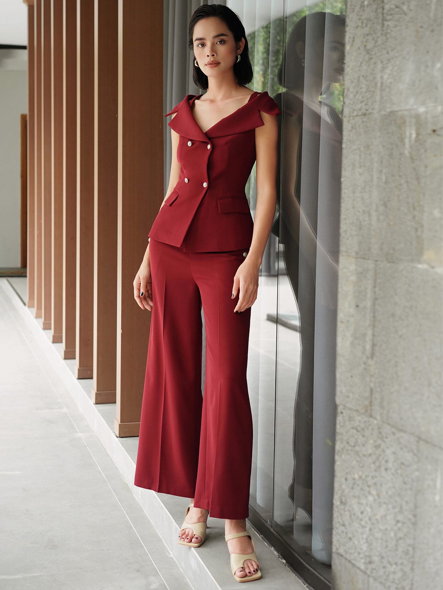 Áo Vest D.CHIC bổ mảnh 2 vai trễ 1821480