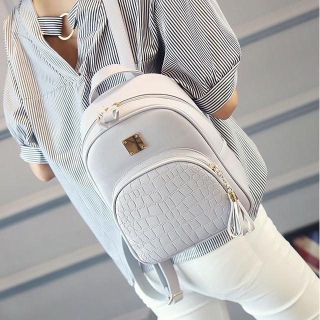 [HCM]Balo Nữ Siêu Xinh Vân Cá Sấu Xám