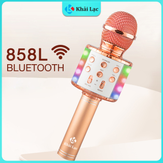 Míc hát karaoke đèn Led sống động, Mic 858L âm thanh hay bass chuẩn thumbnail