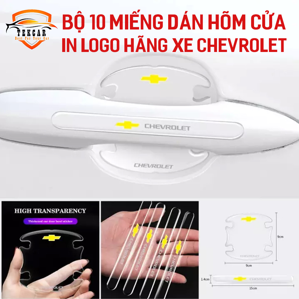 [Chevrolet] set 10 pieces scratch-resistant stickers hõm door car Silicon high-grade, stickers car door, tangent recessed handle print logo Chevrolet