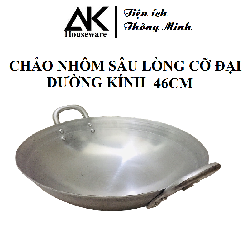 Chảo nhôm đúc sâu lòng dày dặn size 46x52cm