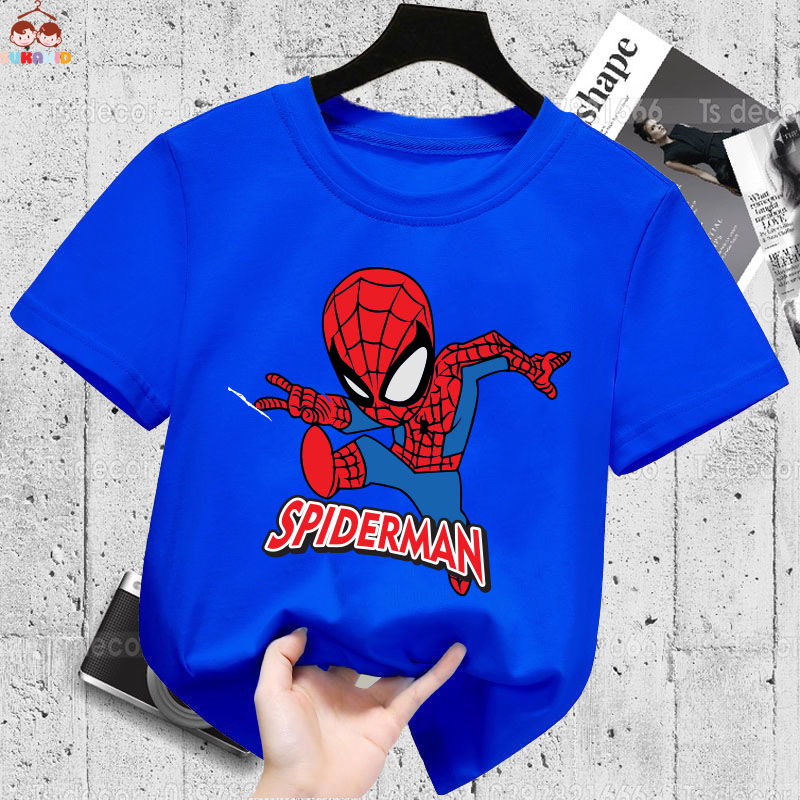 Áo thun trẻ em hình nhện ta chớp superman Bé trai và gái.áo cho bé từ