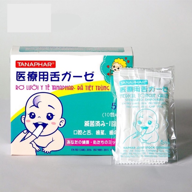 [HCM]Gạc Rơ Lưỡi Tiệt Trùng Tanaphar ( Hộp 50 Cái)