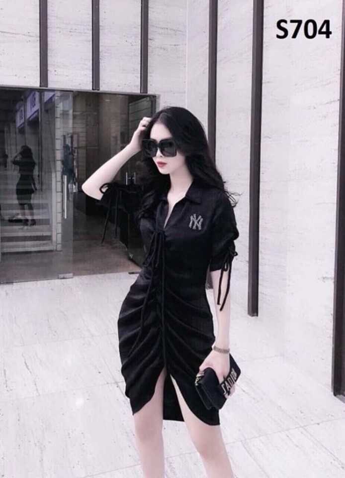 Đầm Nữ ( Váy Nữ ) Sơ Mi Rút Dây Kiểu Cách Thời Trang Bambo