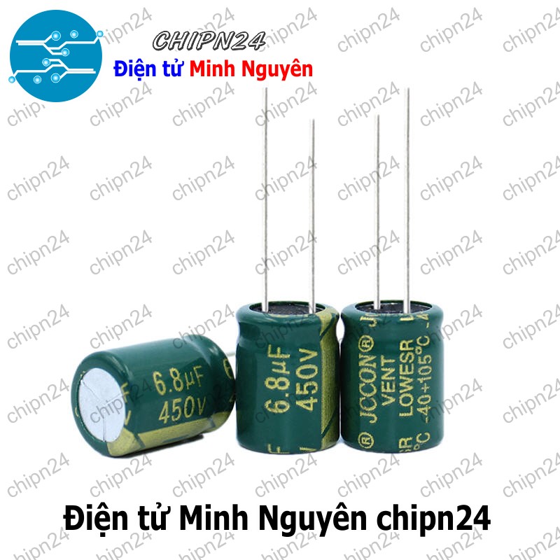 [5 con] (F262) Tụ hóa 6.8uF 450V Tím Vàng (10x13mm) (Tần số cao) - HH004869