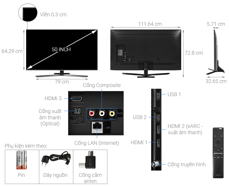 [Trả góp 0%]Smart Tivi Crystal UHD 4K 50 inch 50TU8500