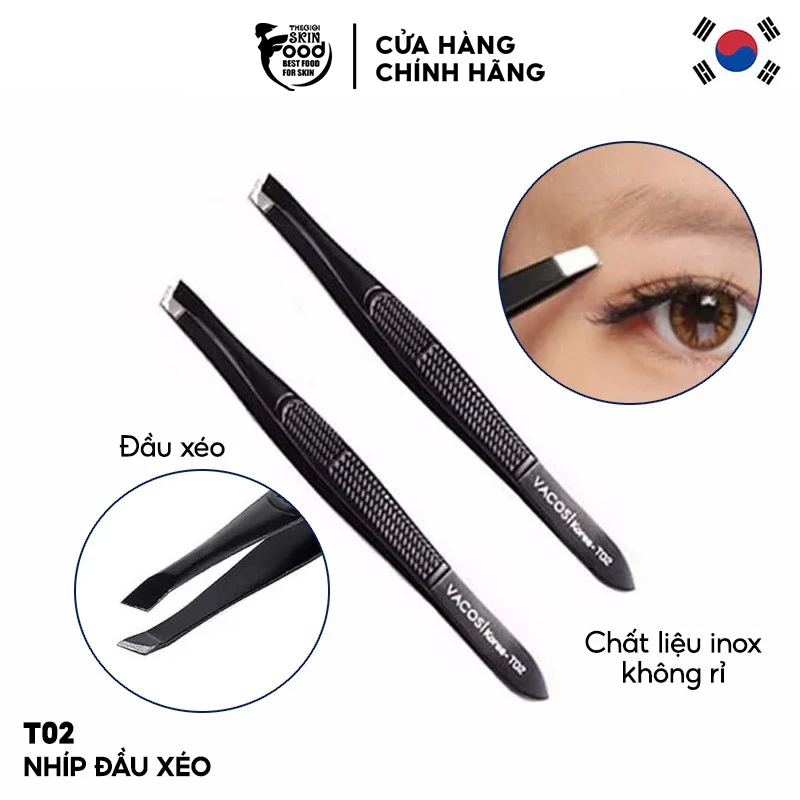 Nhíp đầu xéo vacosi slanted tweezers - t02