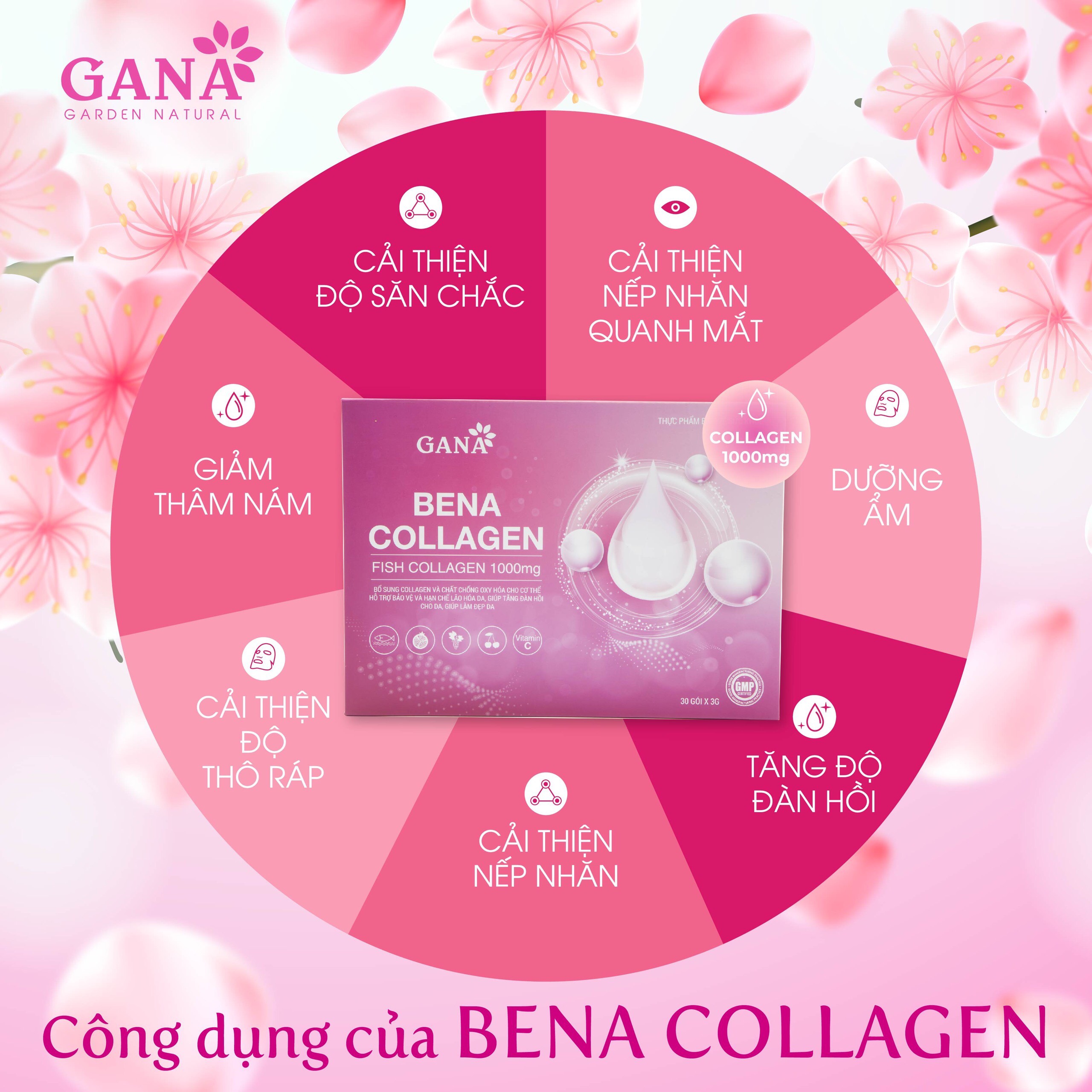 Collagen Dạng Bột BENA COLLAGEN GANA( HỘP 30 GÓI)