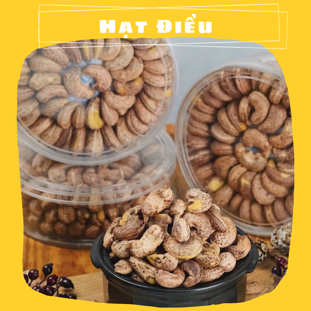 Hạt Điều Rang Muối Vỏ Lụa 500g  - Hạt Điều Nguyên Lụa Bình Phước - Shop Mẹ Bắp [Date 11/2023]