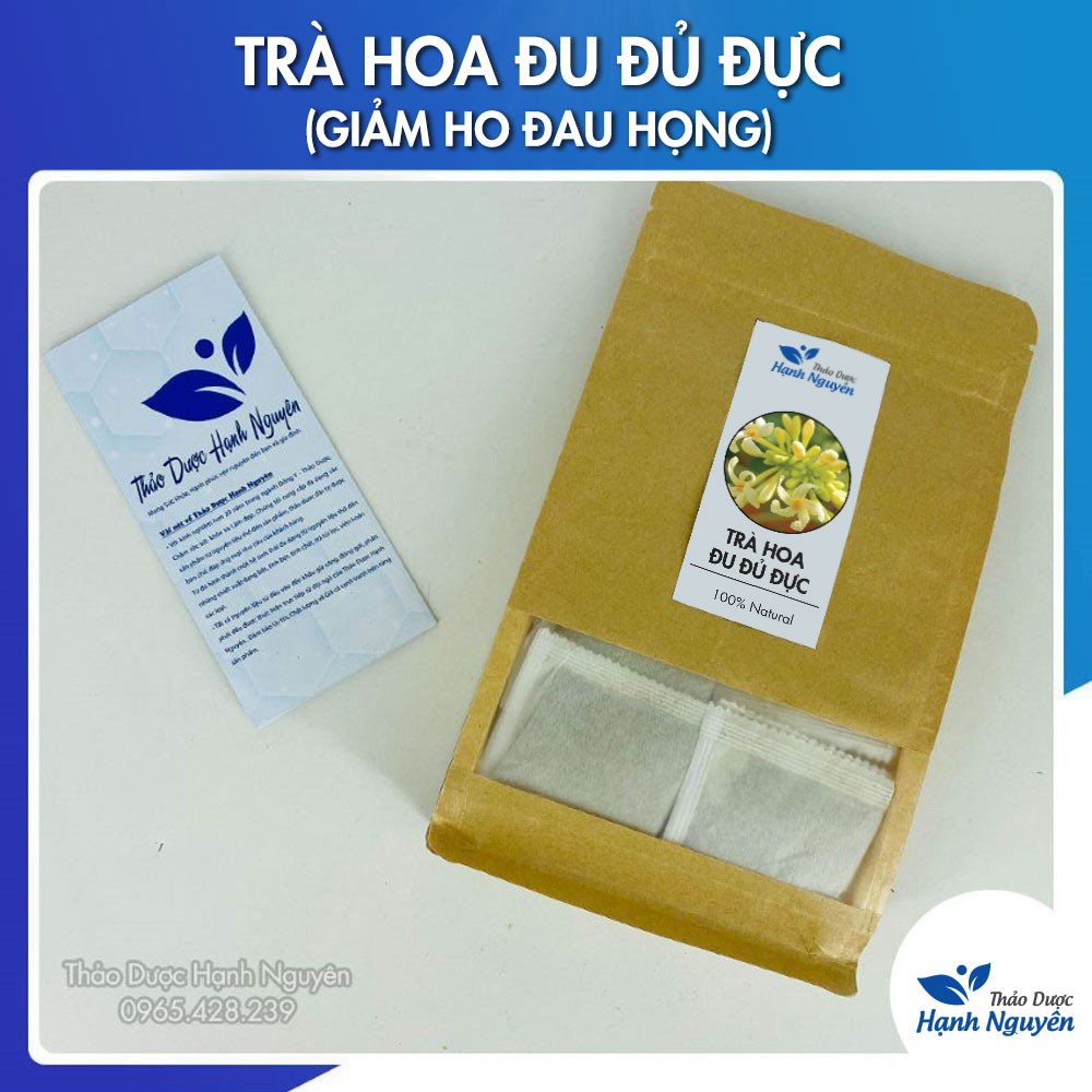 Trà hoa đu đủ sấy lạnh, bịch 50 túi lọc, đu đủ đực nguyên chất 100% - Thảo dược Hạnh Nguyên