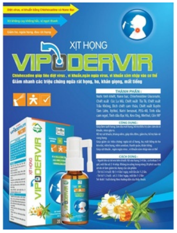 Xịt họng vipodervir chai 20ml