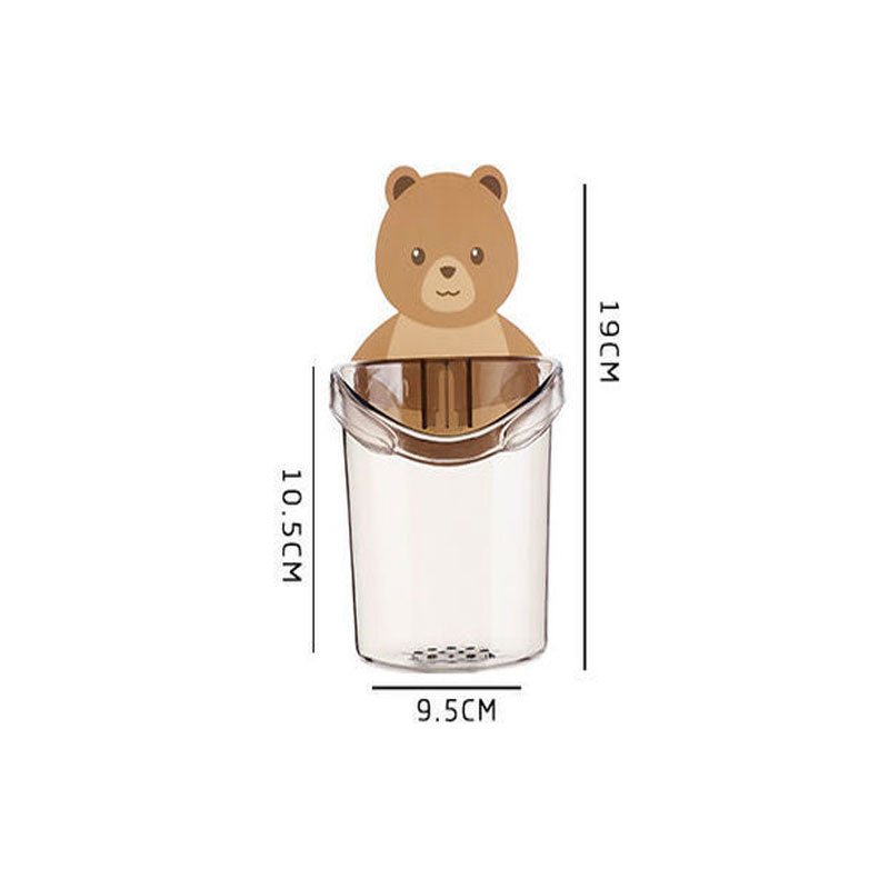 Toothbrush cup, Toothbrush wall bear cup, toothpaste brown bear cup