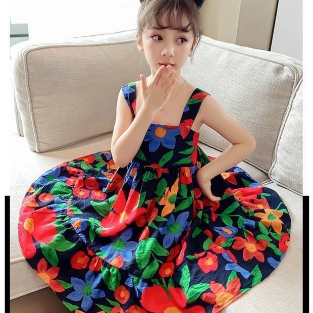 Đầm 2 dây bông hoa siêu xinh