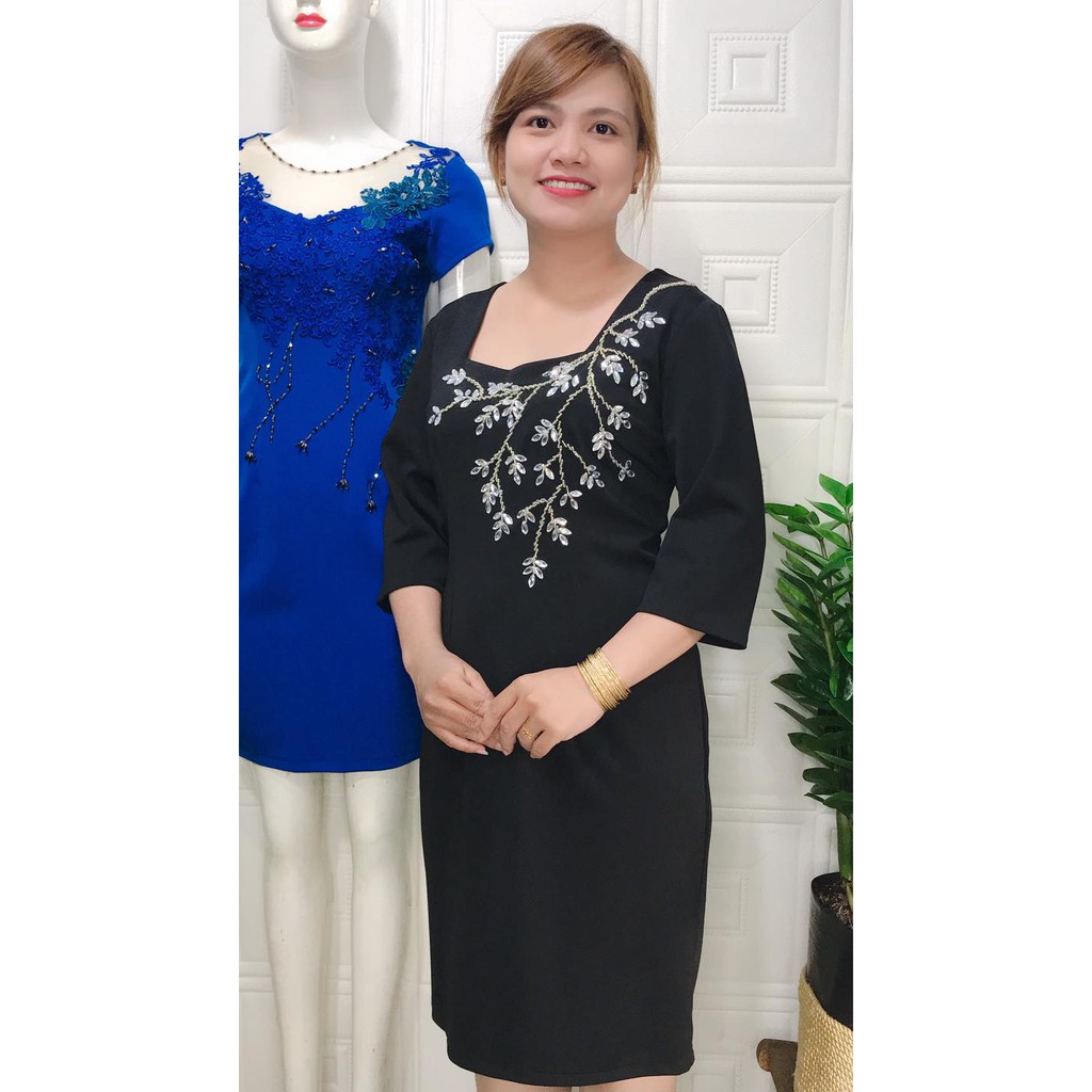 váy, đầm trung niên nữ đính pha lê