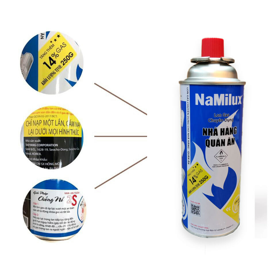 Lon gas Namilux [GIÁ TỐT - CHÍNH HÃNG]
