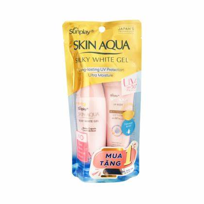 Kem chống nắng dưỡng da trắng mịn Sunplay Skin Aqua Silky White Gel SPF50+ PA++++