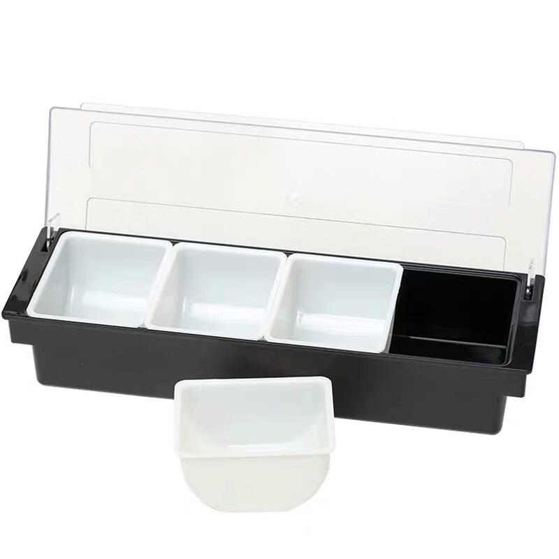 [HCM]Khay đựng topping  4 ngăn nhựa cao cấp