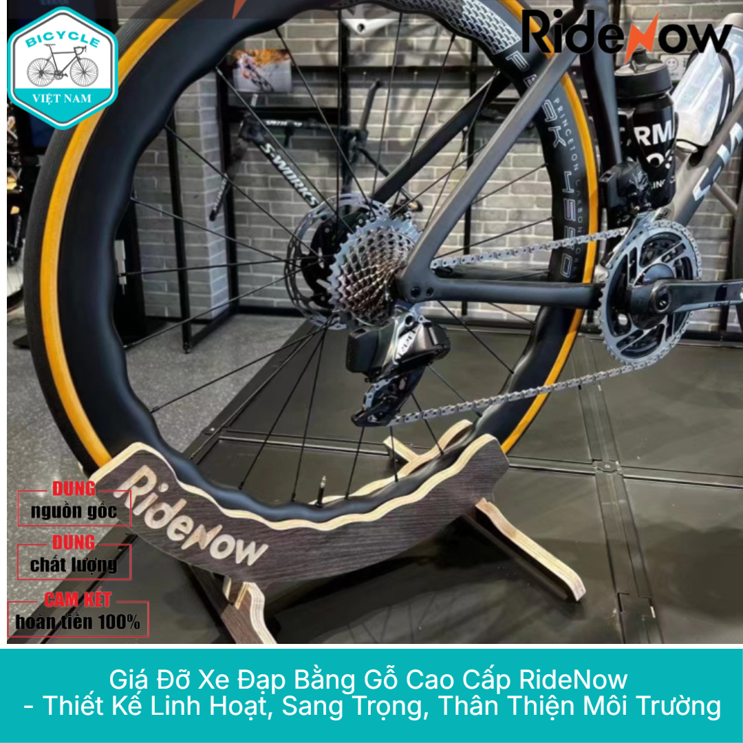 Giá Đỡ Xe Đạp Bằng Gỗ Cao Cấp RideNow – Thiết Kế Linh Hoạt, Sang Trọng, Thân Thiện Môi Trường