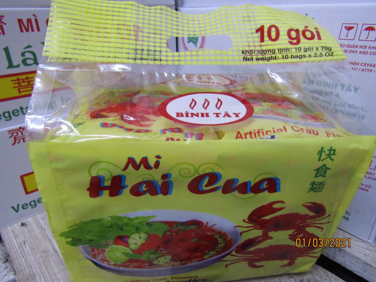 Mì hai cua Bình Tây túi (10 gói)
