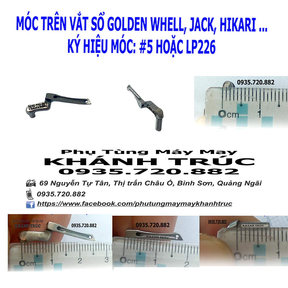 [ #5, LP226 ] Móc trên máy vắt sổ công nghiệp GOLDEN WHEEL, HIKARI, JACK