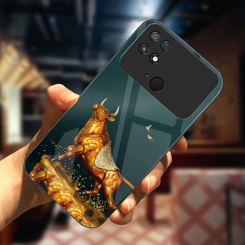 Ốp lưng xiaomi poco c40 mặt kính sáng bóng, cao cấp họa tiết 555