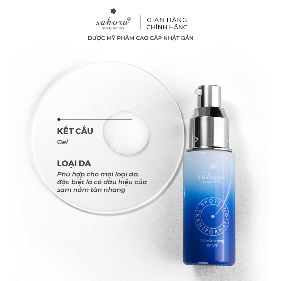 [Date 05.2026] Serum dưỡng trắng da làm mờ vết nám Sakura Transforming Serum 30ml