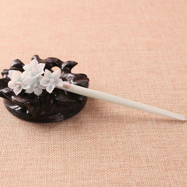 Trâm cổ trang cài tóc hoa sứ cosplay phụ kiện trang sức nữ xinh xắn