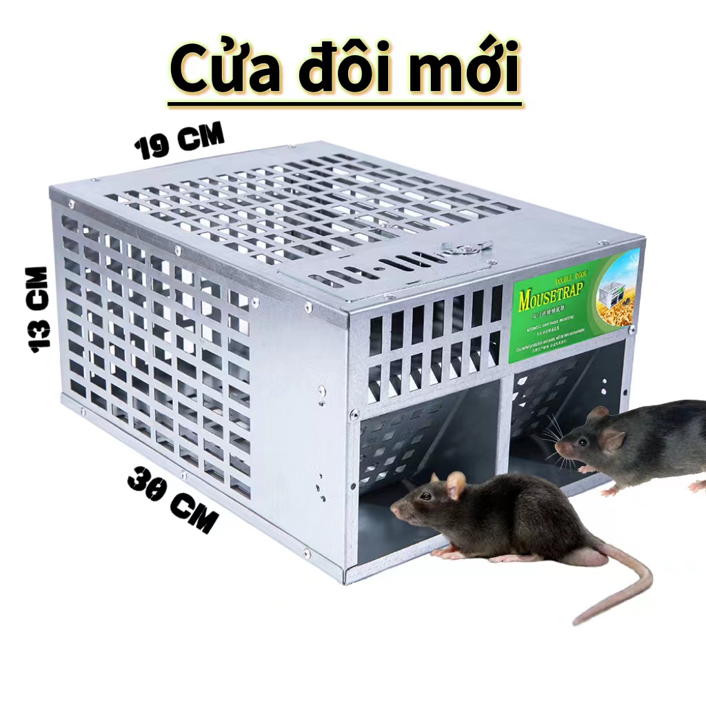 ⚡️ COD ⚡️Máy bắt chuột liên tục nhạy cao bằng thép lớn lồng bẫy chuột bẫy chuột mồi kiểm soát dịch hại