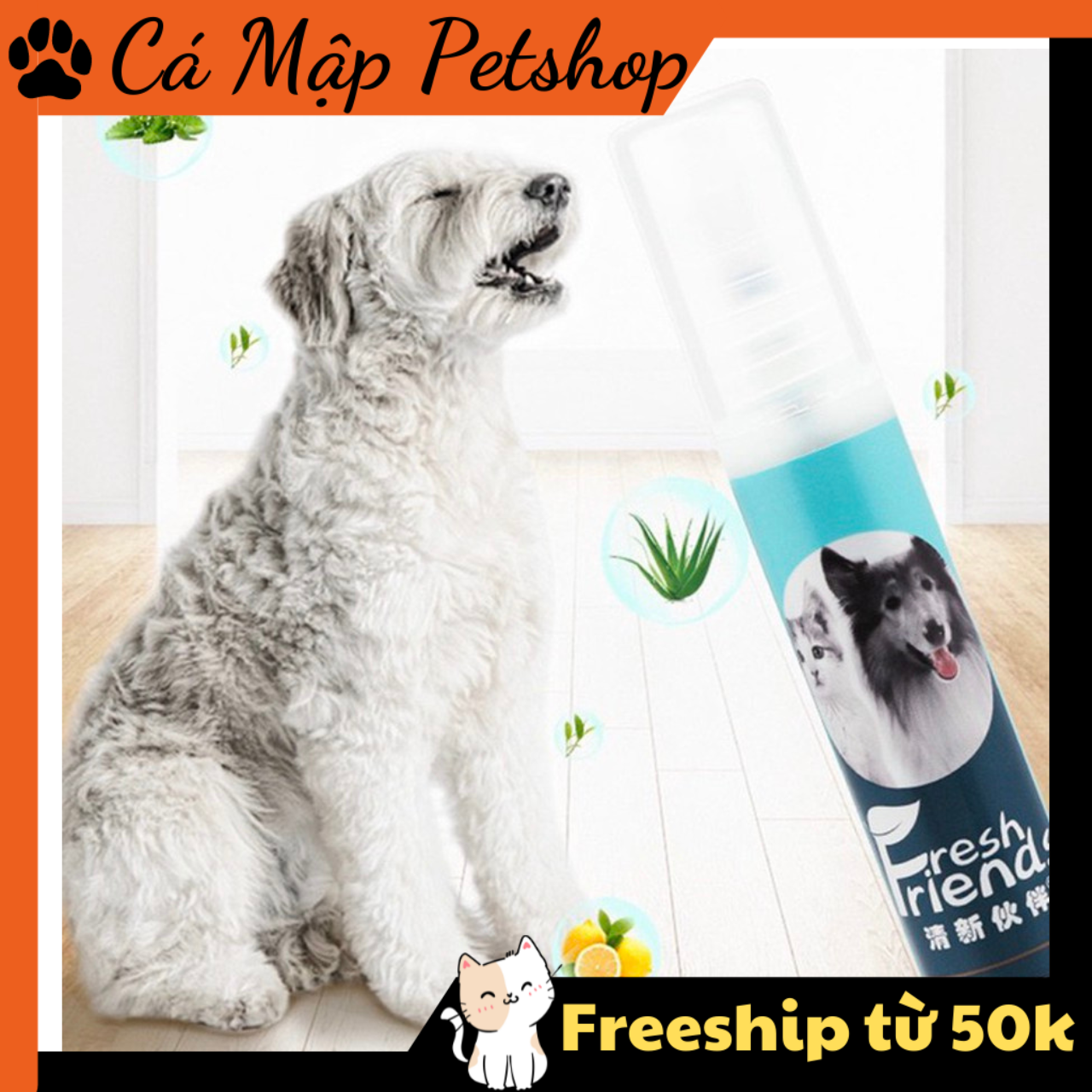 Xịt thơm miệng cho chó mèo, Xịt thơm miệng Fresh Friend cho thú cưng - Ống 14ml