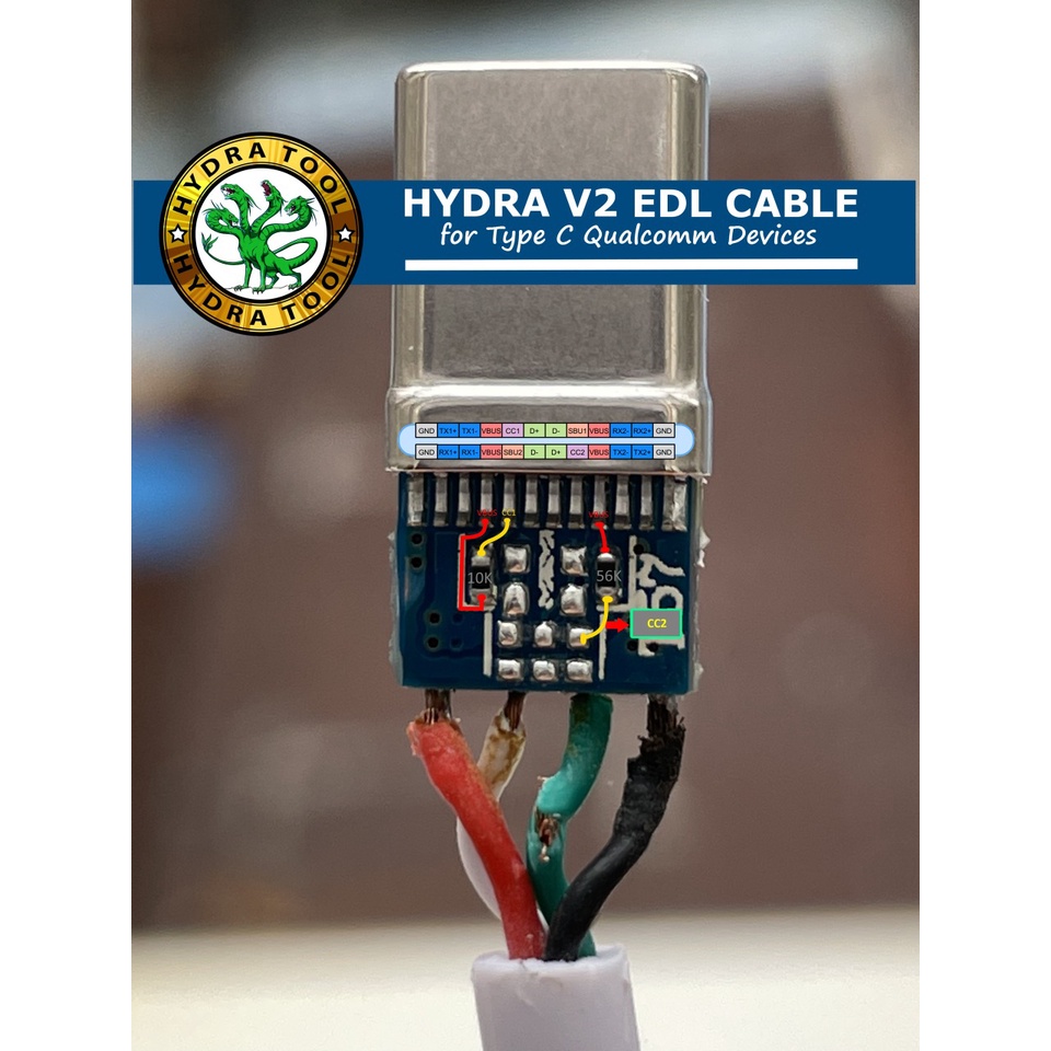 Cáp EDL Type-C V2 PRO mới hỗ trợ Máy Điện Thoại vào Qualcomm 9008 (QHS-USB 9008)