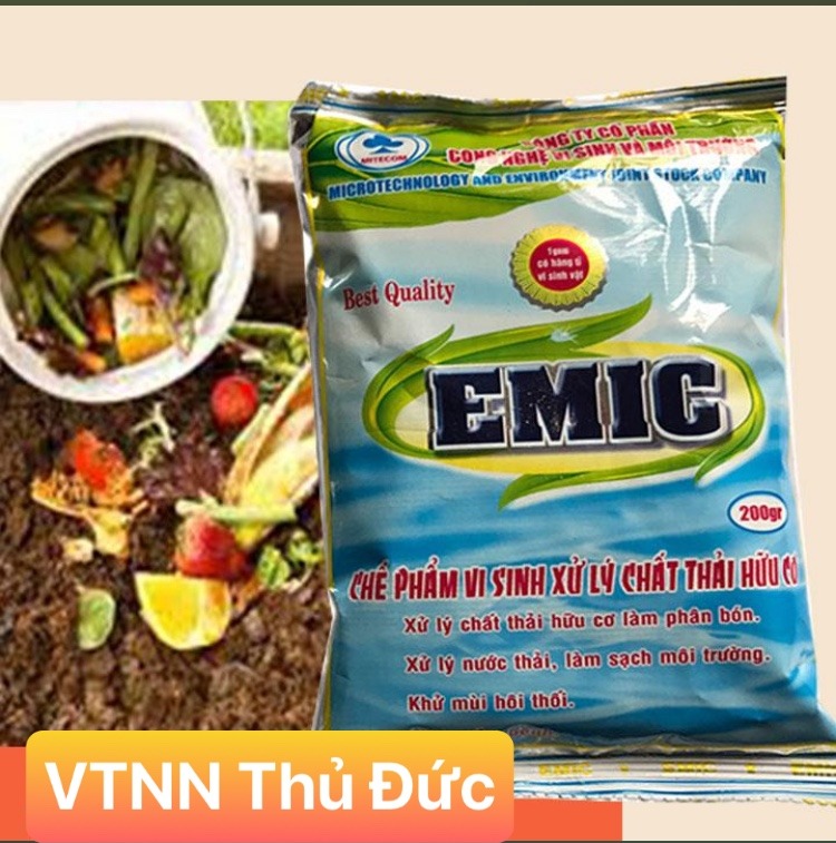 CHẾ PHẨM XỬ LÝ RÁC THẢI Ủ PHÂN VI SINH EMIC Gói 200gam