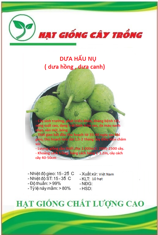 Hạt giống dưa hấu nụ - dưa hồng - dưa canh ct82 - gói 10 hạt