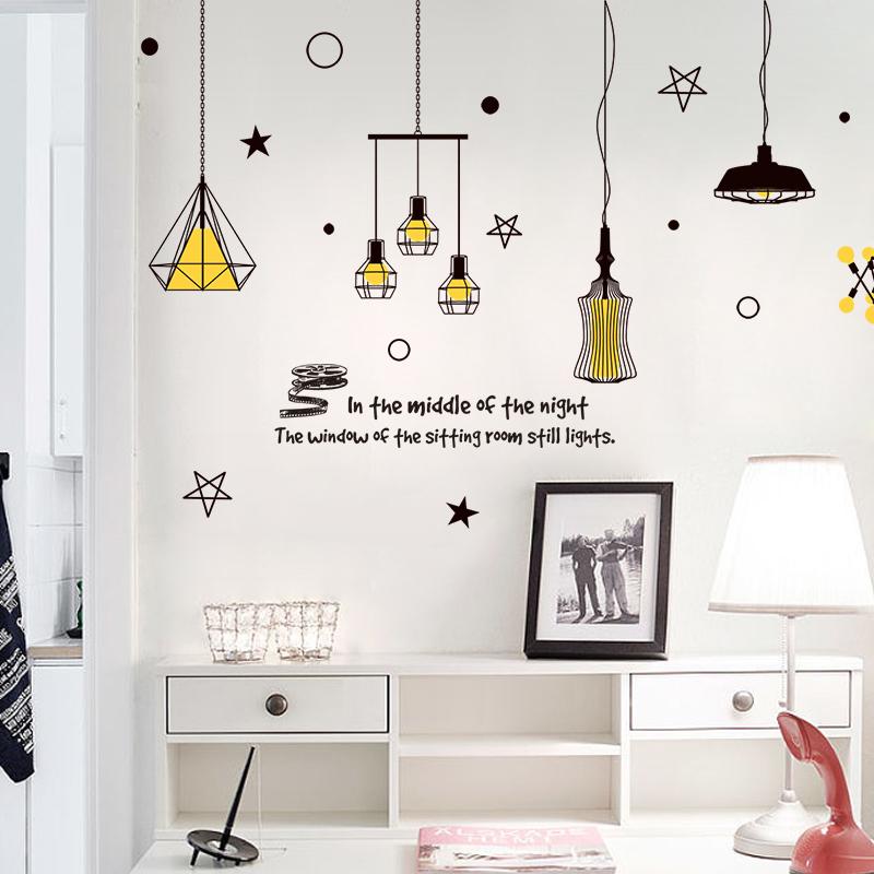 [HCM]DECAL DÁN TƯỜNG CHÙM ĐÈN SAO VÀNG VÀ MÈO