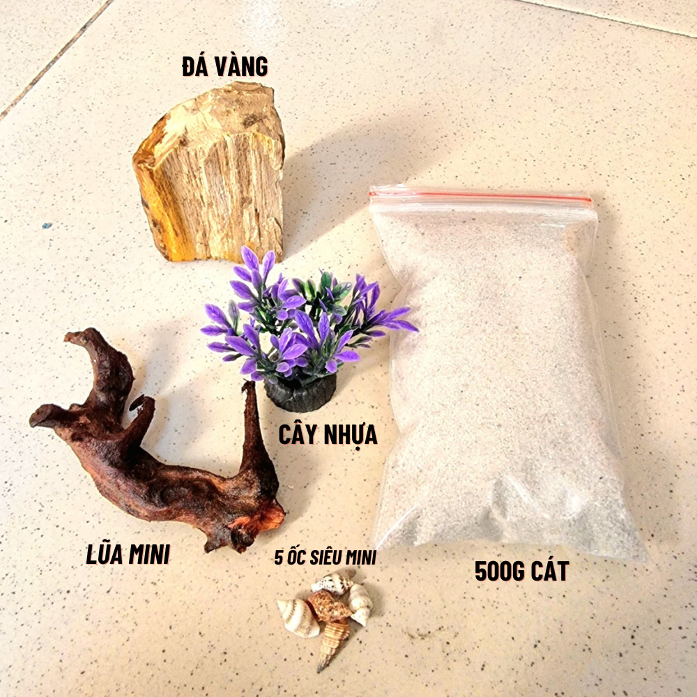 Bộ trang trí bể cá mini ĐÁ TRANG TRÍ cho bể cá mini dưới 15cm