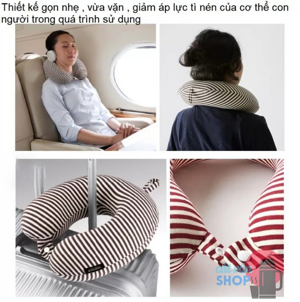 Gối kê cổ du lịch cao su non Lock&Lock Memory Foam Stripe LTZ851
