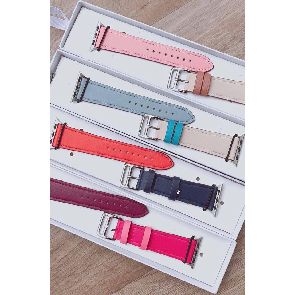 Dây da phối hai màu cực đẹp dành cho apple watch