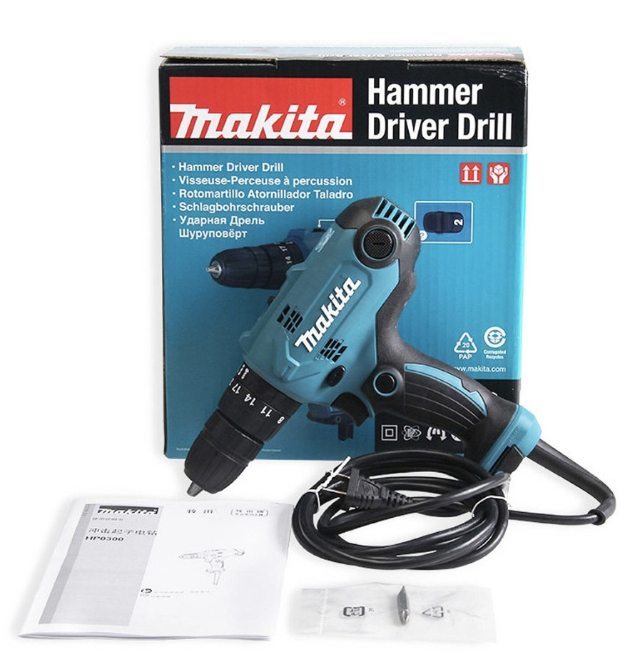 Máy khoan búa và vặn vít Makita (10mm) HP0300