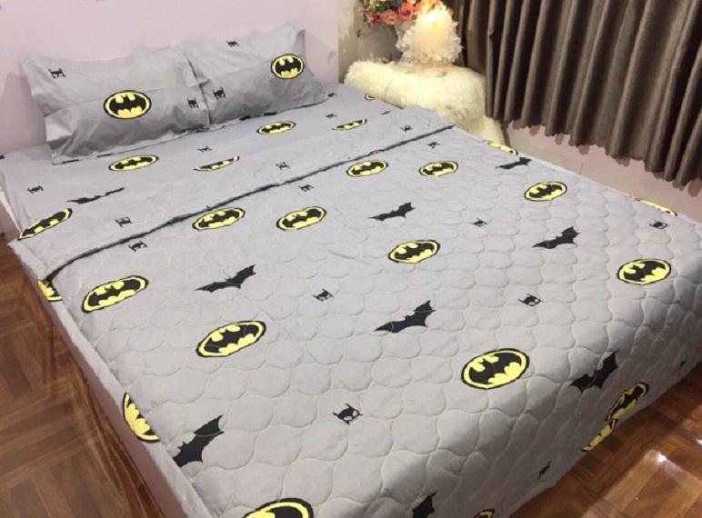 (FreeShip MAX) Bộ Ga Gối Cotton Poly Mẫu Con Dơi