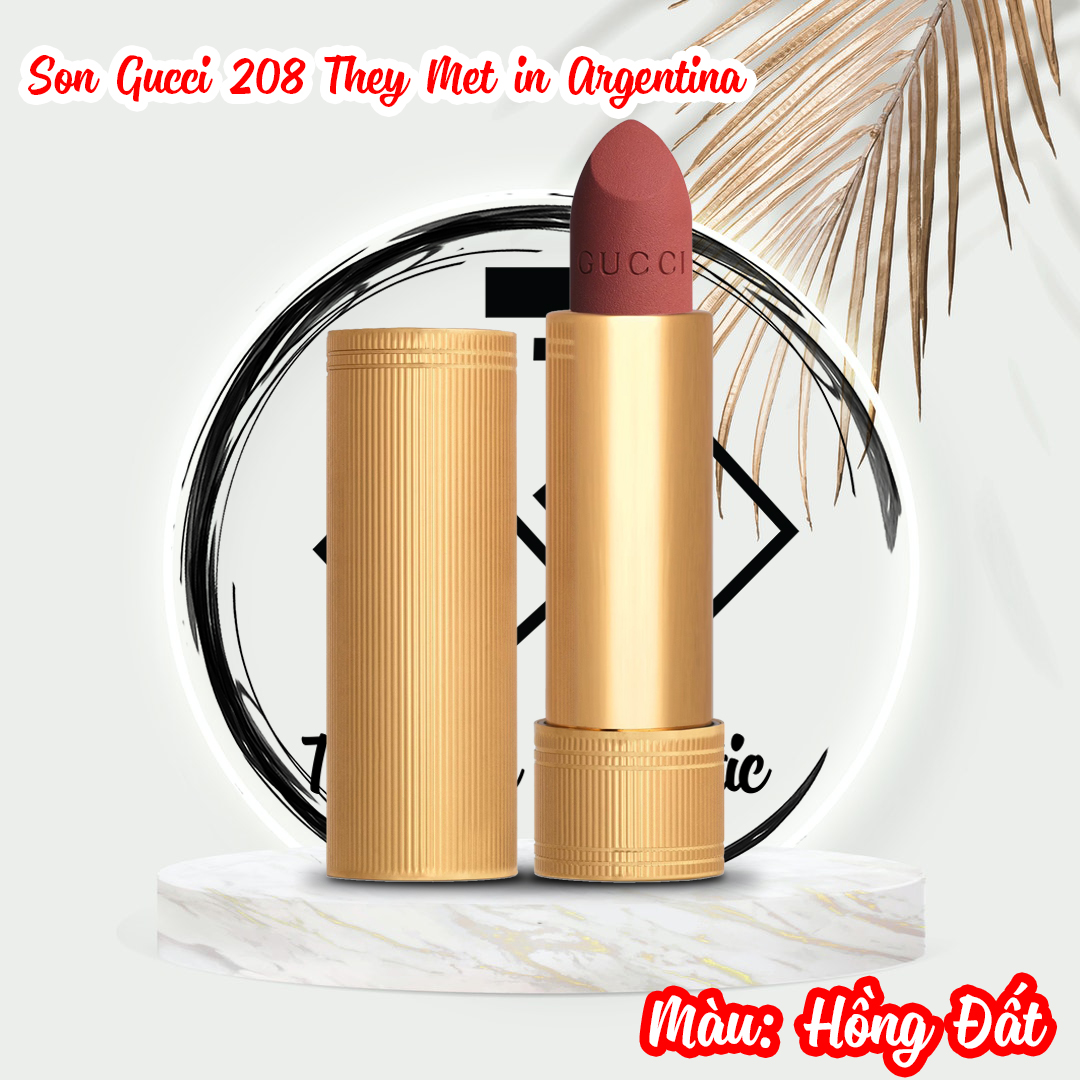[HCM]Son Gucci 208 Màu Hồng Đất They Met in Argentina Matte