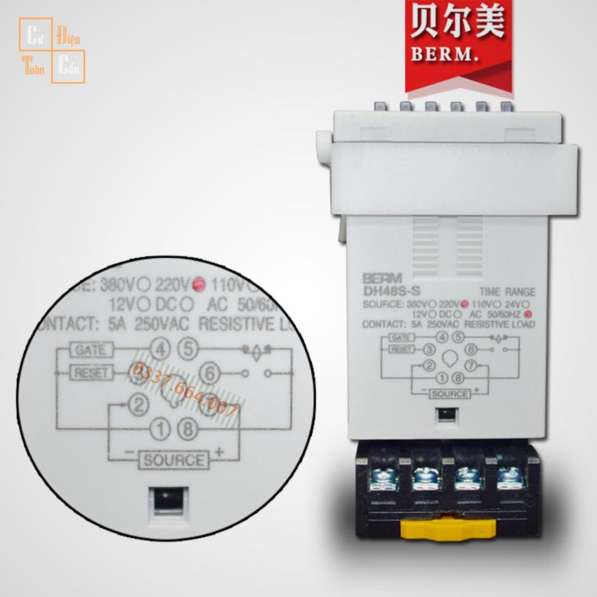 Rơ le thời gian tuần tự DH48S-S 220VAC ( kèm đế)