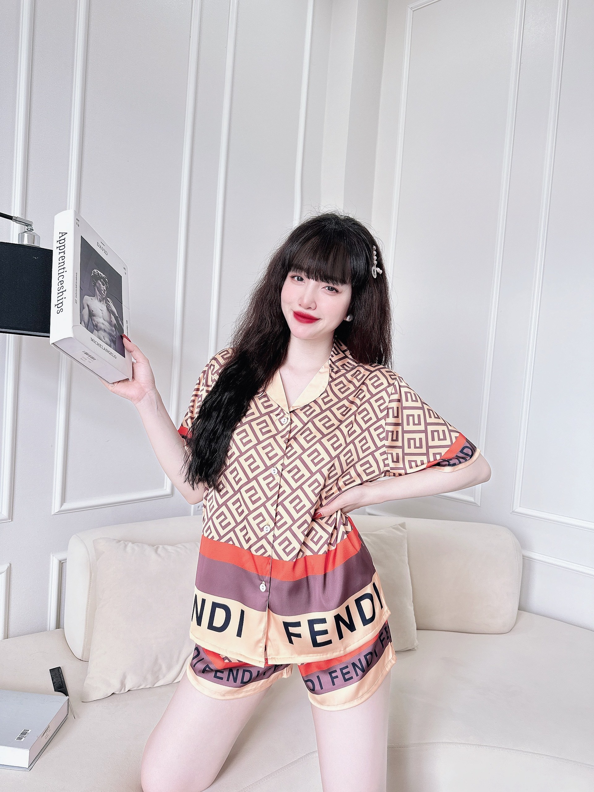 Đồ bộ Lụa mặc nhà họa tiết cao cấp