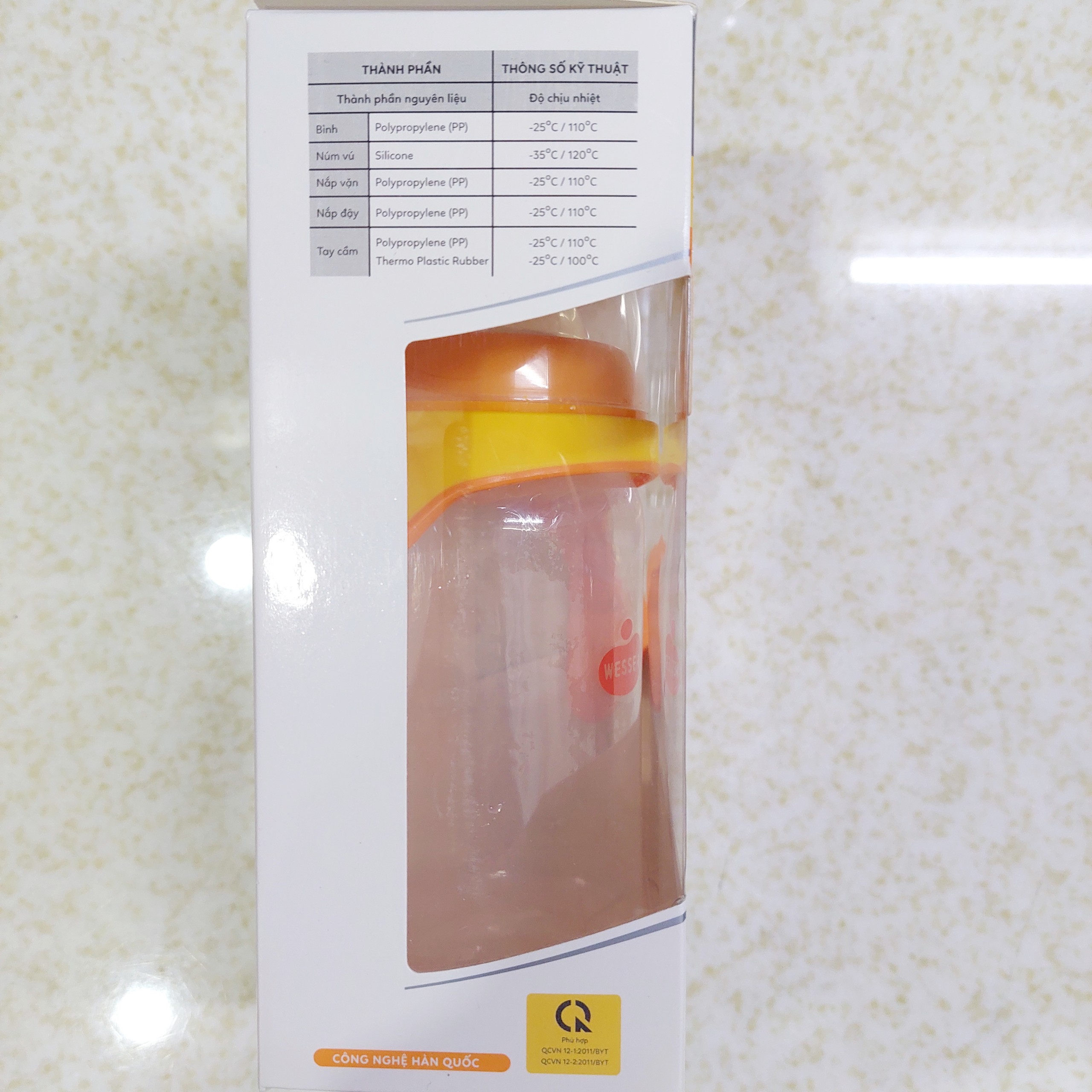 Bình sữa Wesser cổ rộng 260ml