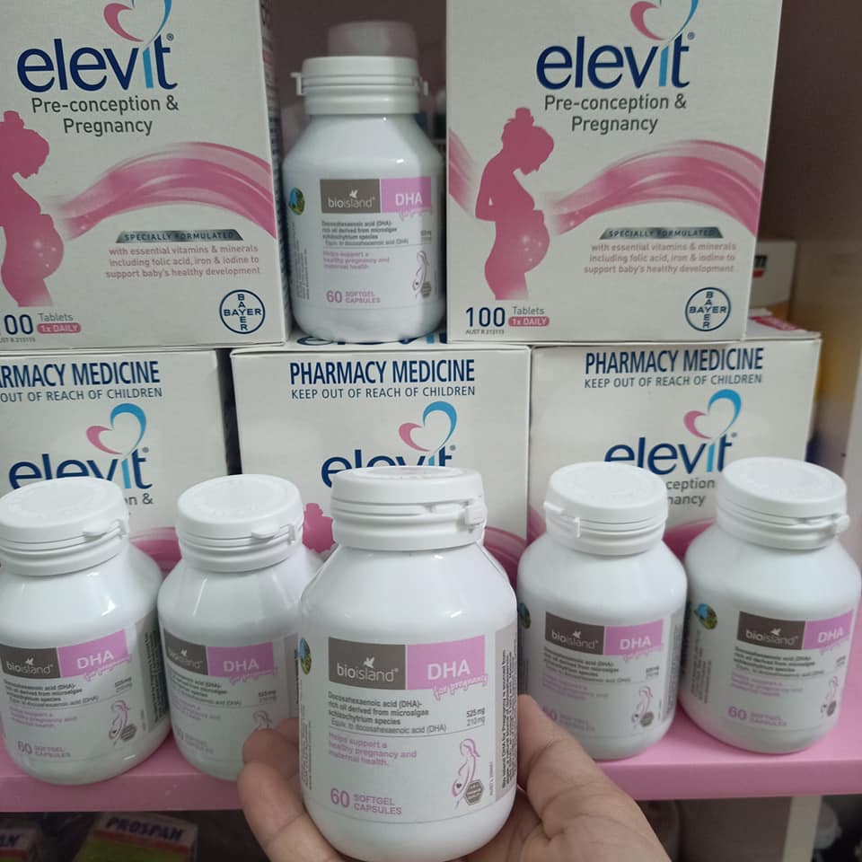COMBO BẦU ÚC - Elevit bầu, DHA bầu (Date mới nhất) - Xuất xứ Úc