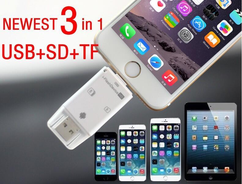 FlashDevice Đầu Đọc Thẻ Nhớ SD/TF Dành Cho IPhone/IPad/ Android OS