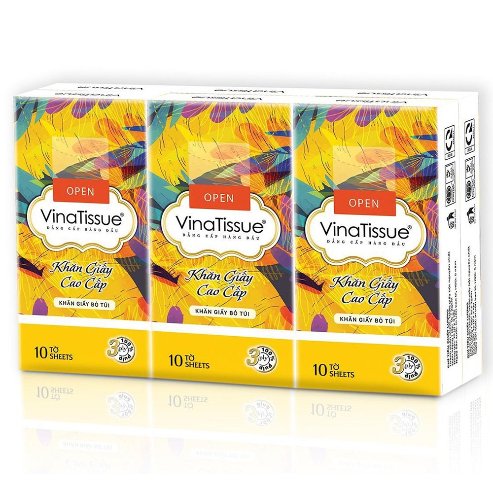 Lốc 6 khăn giấy bỏ túi Vina Tissue (10 tờ x 3 lớp)