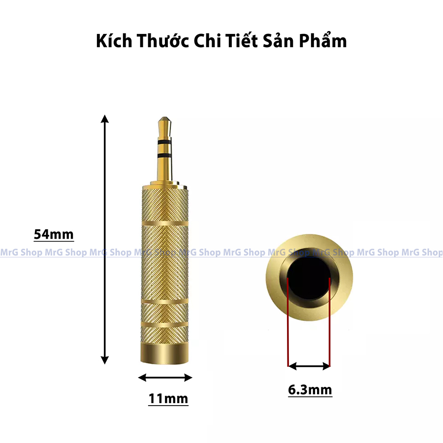 Jack Chuyển Đổi 6.5 ra 3.5 (lổ cắm 6 ly sang đầu jack 3.5), giá 1 chiếc. JC