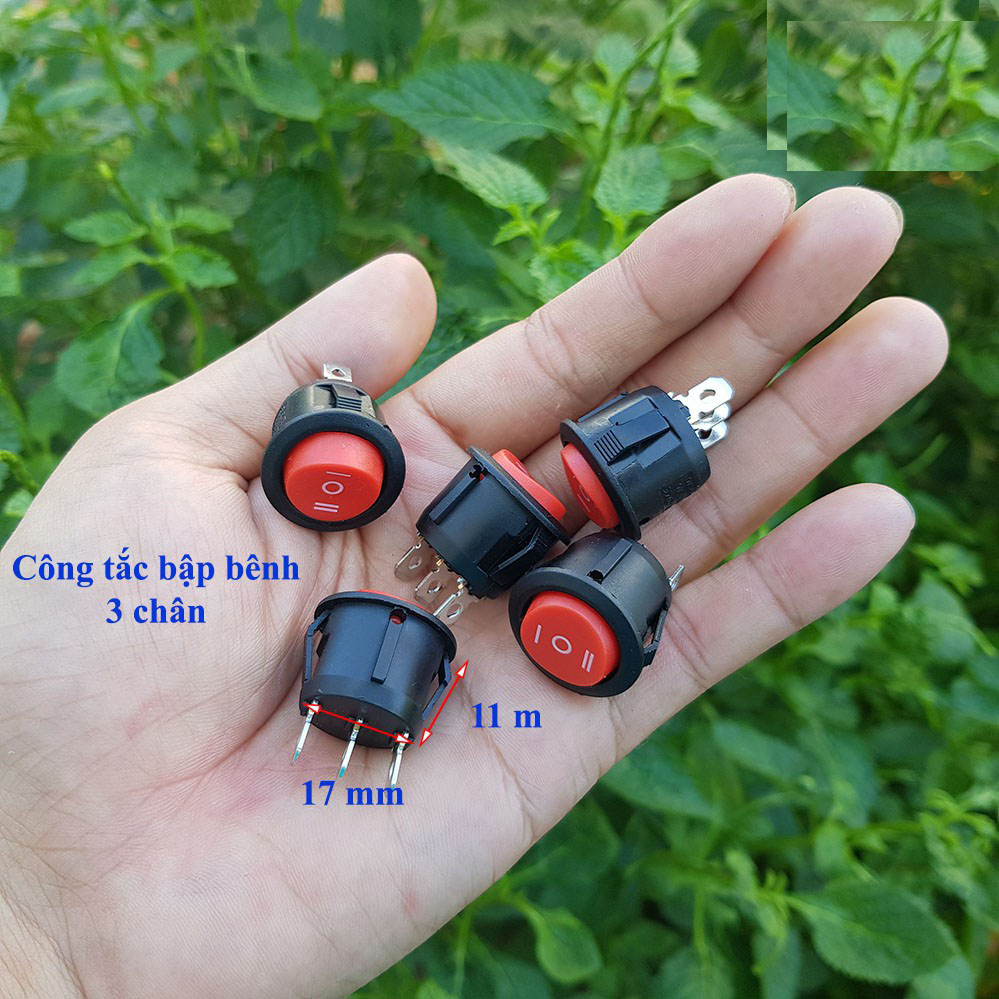 công tắc tròn 3 chân 2 chế độ không dây điện